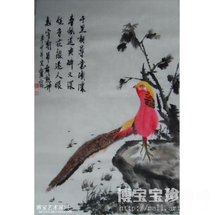 【宜灵国画】《气宇轩昂》 国画鸡鸭鹅 陈宜灵作品 类别: 国画鸡鸭鹅
