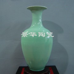 景德镇陶瓷器艺术品花瓶高温颜色釉工艺品居家摆设仿乾隆款影青瓷