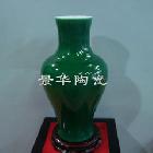 景德镇陶瓷器艺术品花瓶高温颜色釉工艺品居家摆设仿古康熙孔雀绿
