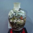 景德镇陶瓷名人名作名家省工艺美术师陶然作品山老屋手绘瓷器花瓶